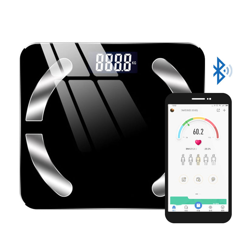 Báscula inteligente Bluetooth, monitor digital de peso y grasa