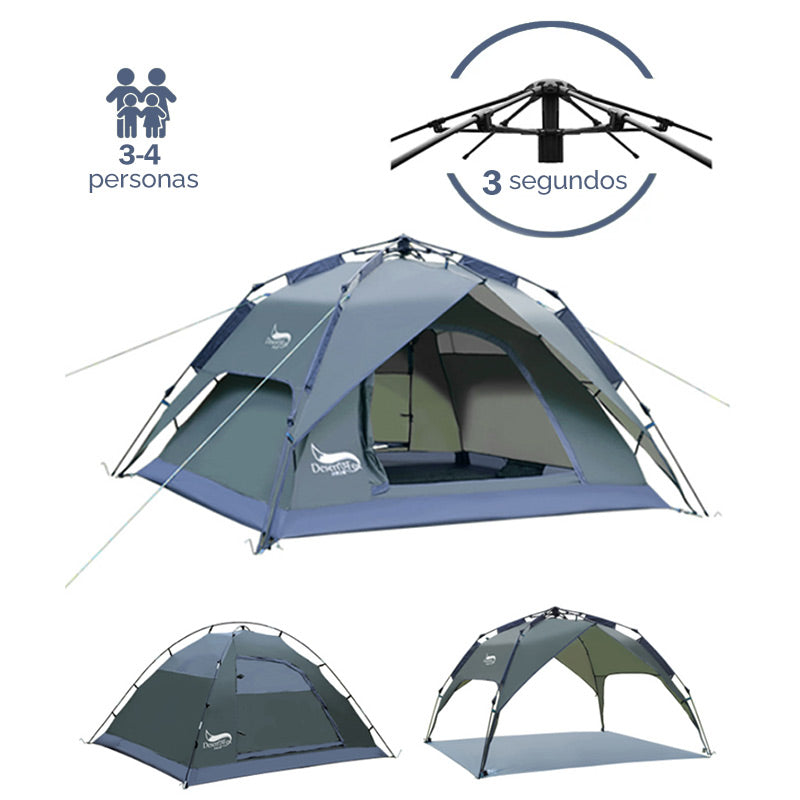  Extremus - Carpa de camping familiar, instalación rápida, para  4 personas, carpa para exteriores, gris/cartujo, 1 puerta : Deportes y  Actividades al Aire Libre